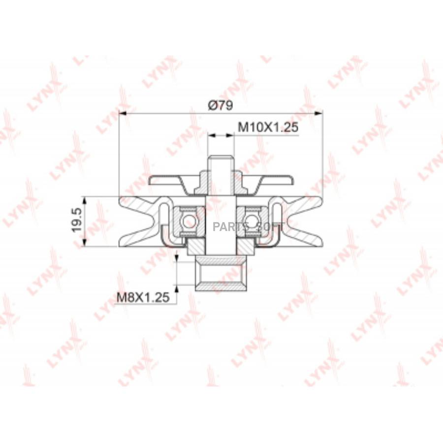 

LYNXAUTO PB5048 Ролик натяжной приводного ремня