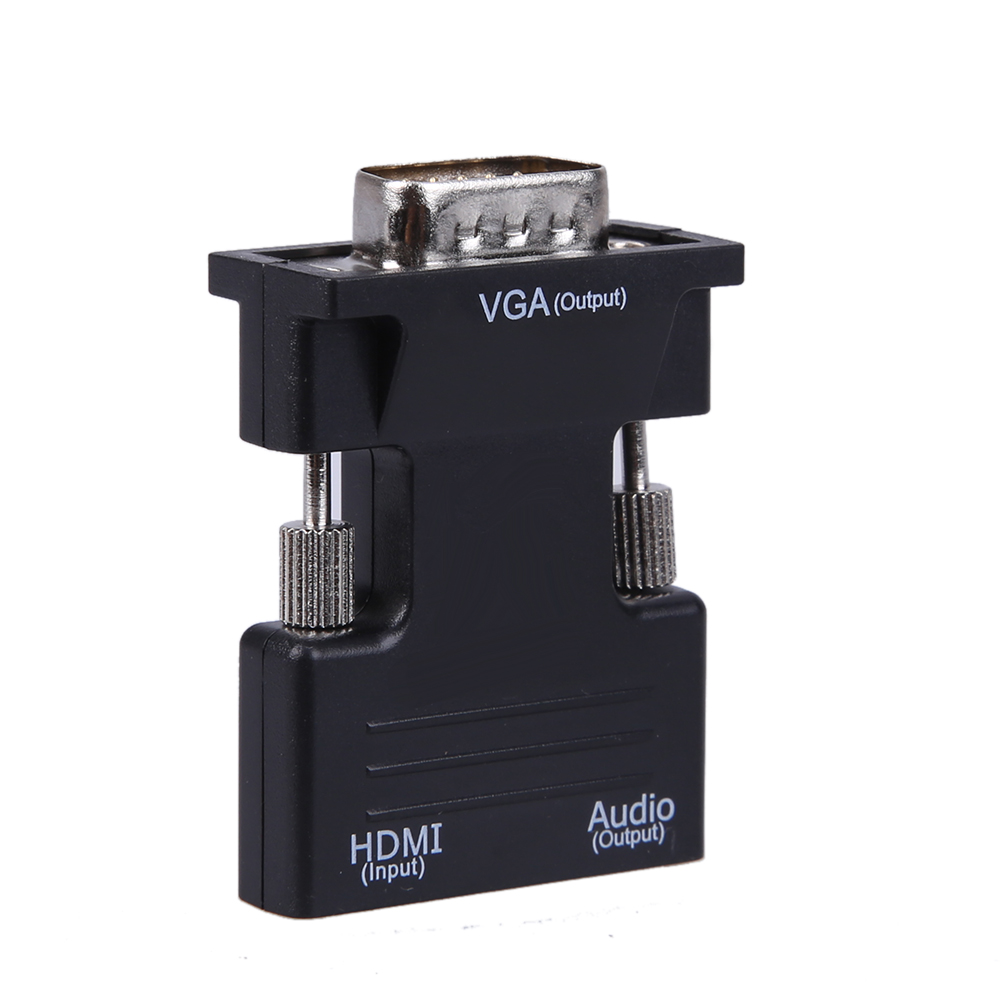

Конвертер переходник HDMI to VGA звук audio Jack (Черный), 22459