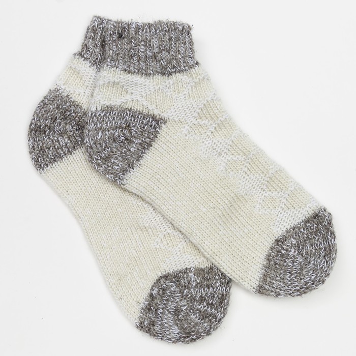 Носки детские укороченные цвет белый/серый, размер 14-16