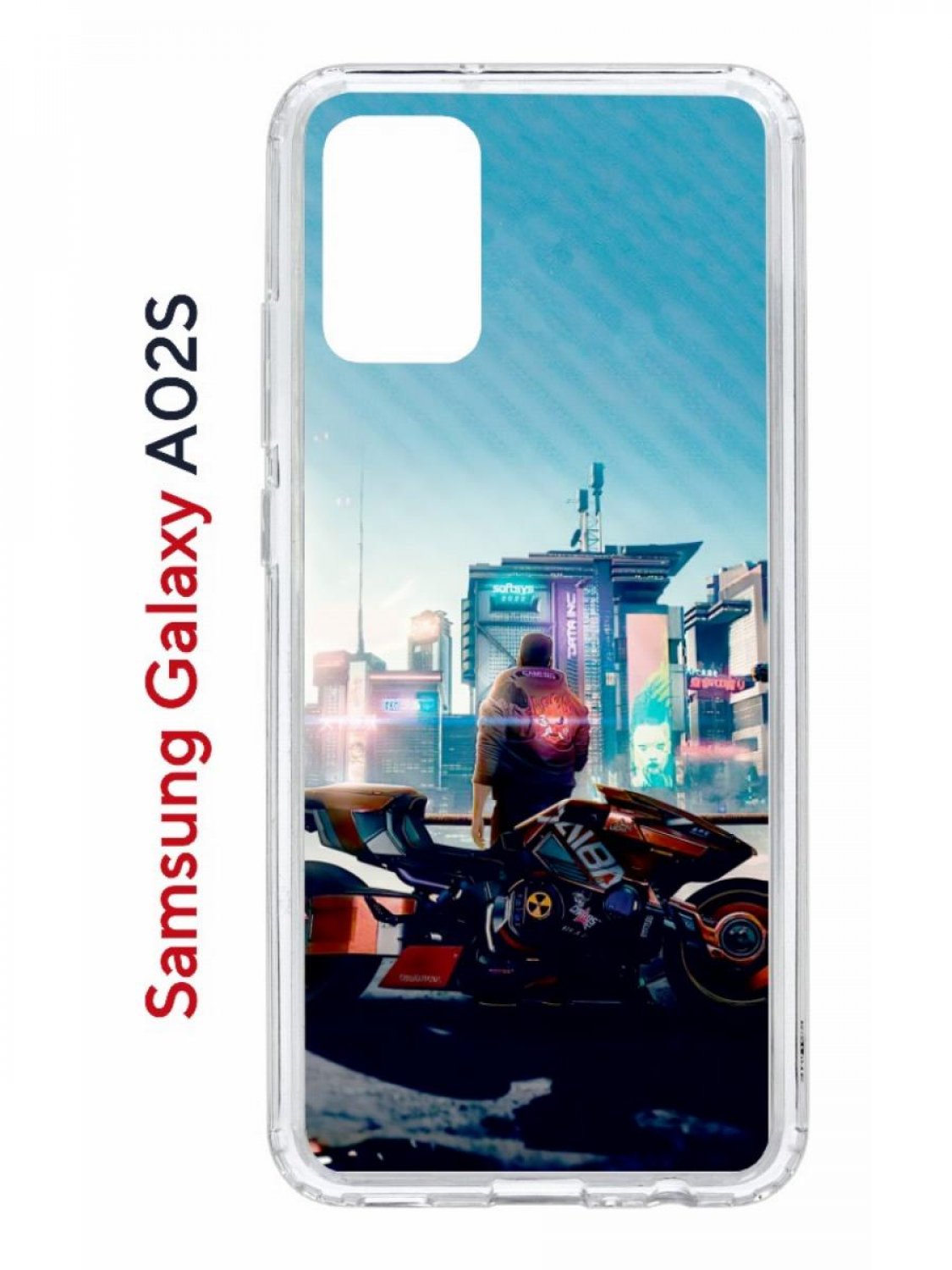 Чехол на Samsung Galaxy A02s с принтом Kruche Print Киберпанк, противоударный бампер