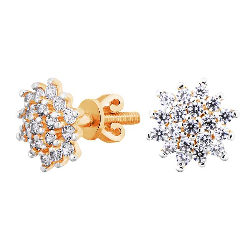 Серьги пусеты из красного золота ЮВЕЛИР КАРАТ 1126367, фианит