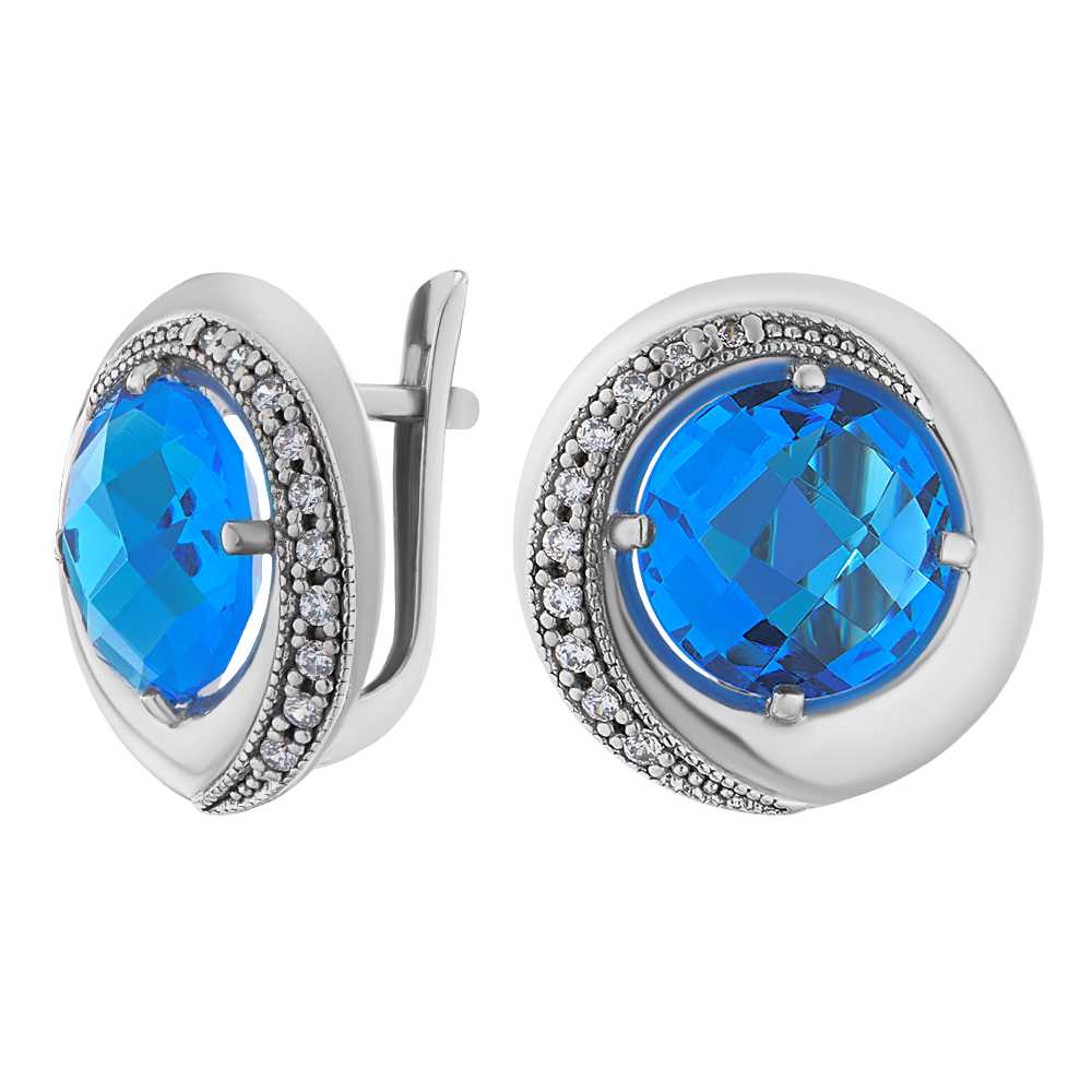 

Серьги из серебра с фианитом/топазом ЮВЕЛИР КАРАТ 2725056/9ттс, 2725056/9ттс