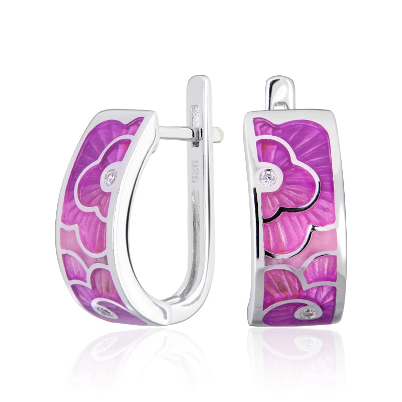 

Серьги из серебра с фианитом/эмалью ЮВЕЛИР КАРАТ E311641ENA, E311641ENA