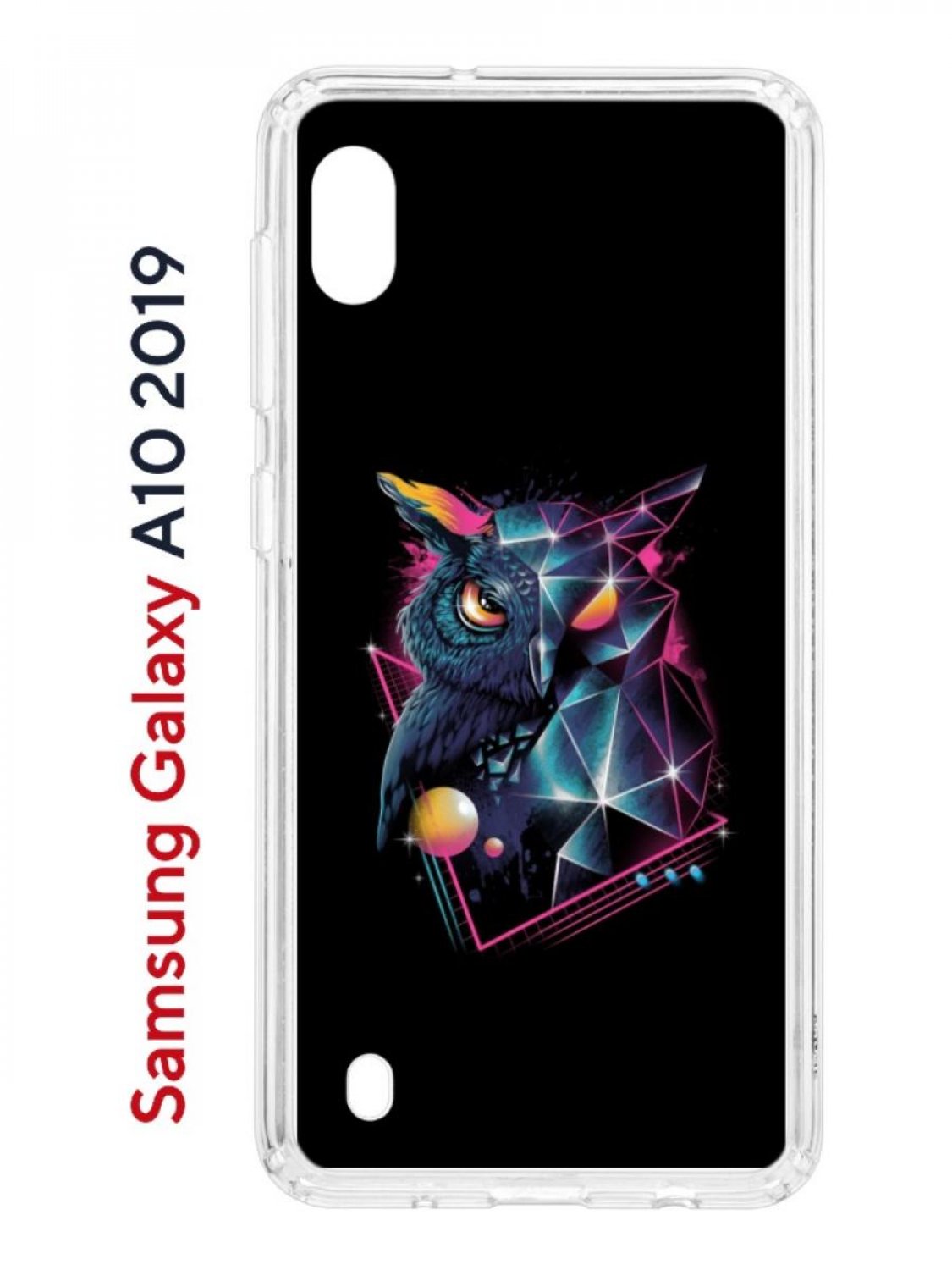 фото Чехол на samsung galaxy a10 2019 с принтом kruche print retro owl, противоударный бампер кruче