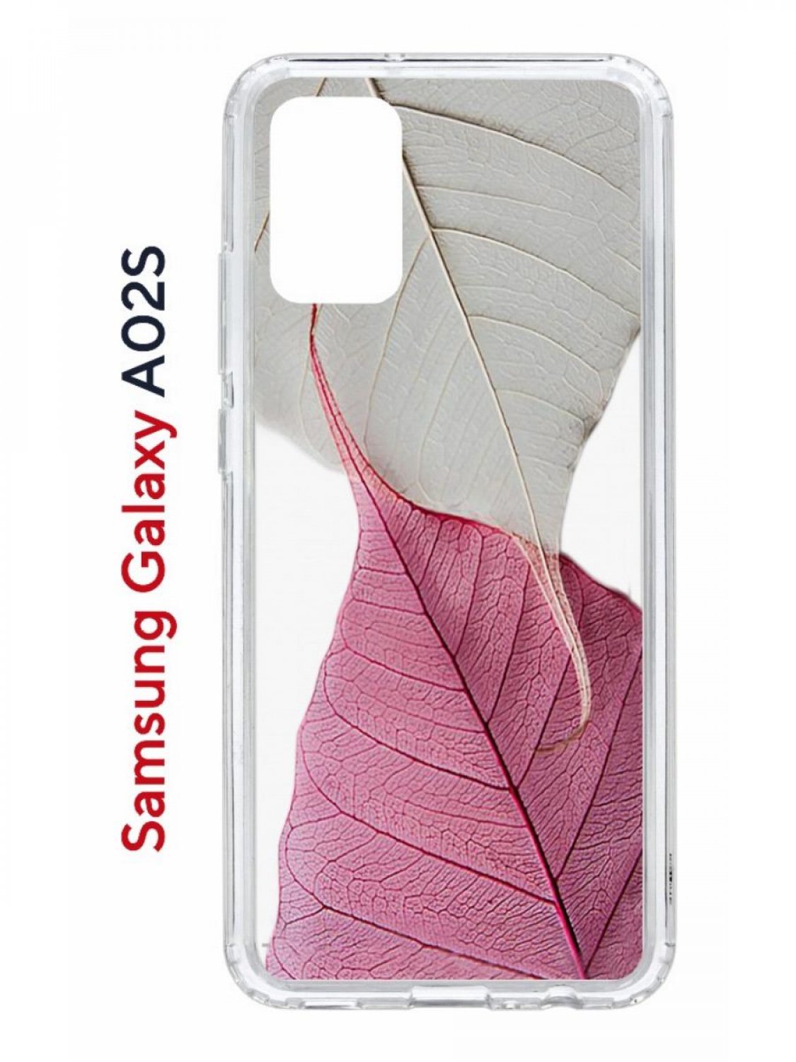 Чехол на Samsung Galaxy A02s с принтом Kruche Print Pink and white, противоударный бампер