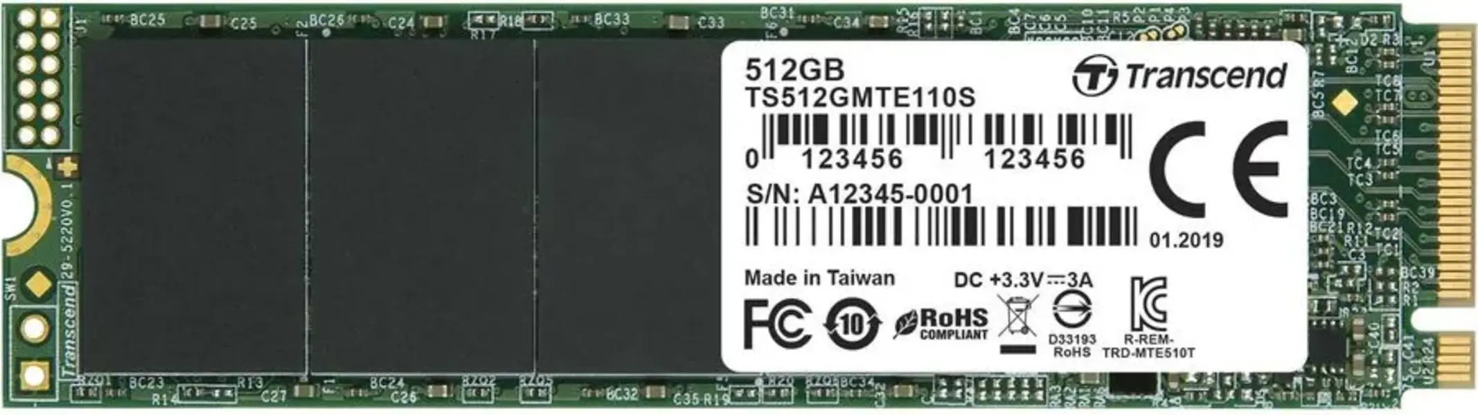 

SSD накопитель Transcend M.2 2280 512 ГБ (TS512GMTE110S)