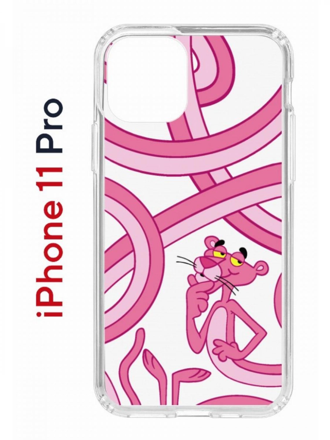 Чехол на iPhone 11 Pro с принтом Kruche Print Розовая Пантера, бампер с защитой камеры