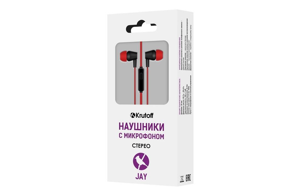 

Наушники Krutoff Jay красные (09660), Jay красные (09660)