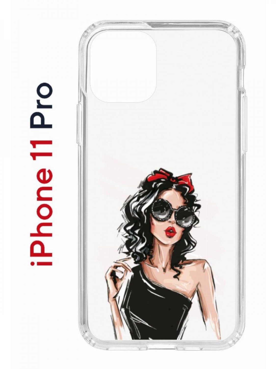 Чехол на iPhone 11 Pro с принтом Kruche Print Фэшн леди, бампер с защитой камеры