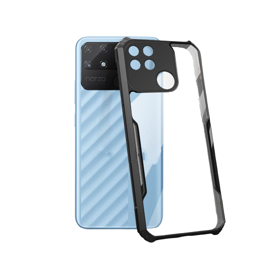 

Накладка MyPads для Realme Narzo 50A с черной окаемкой, Прозрачный