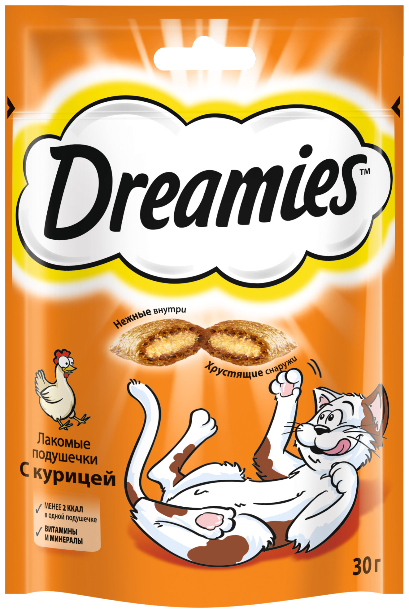 Лакомство для кошек Dreamies с курицей 30 г 63₽