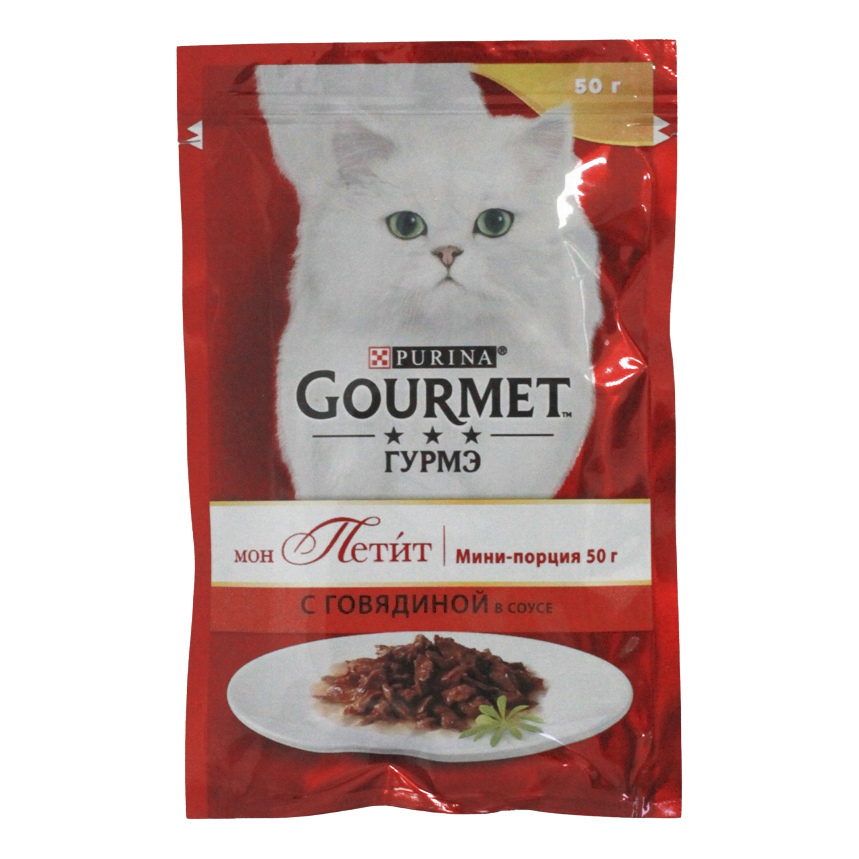 фото Влажный корм для кошек gourmet mon petit с говядиной 50 г