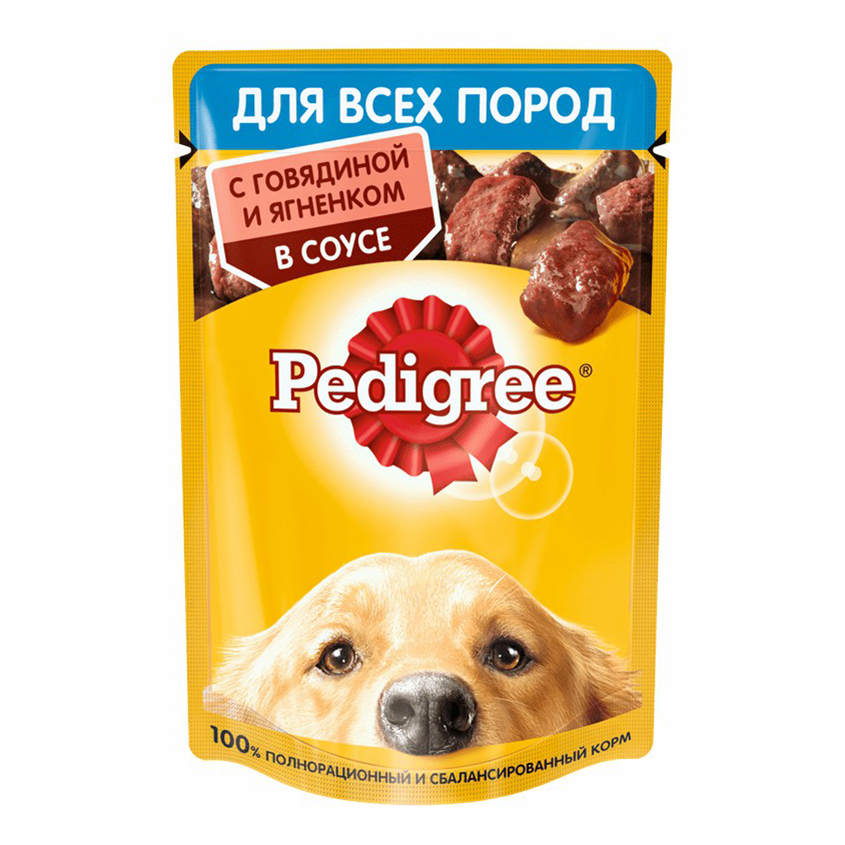 фото Влажный корм pedigree с говядиной и ягненком повседневный для собак 85 г