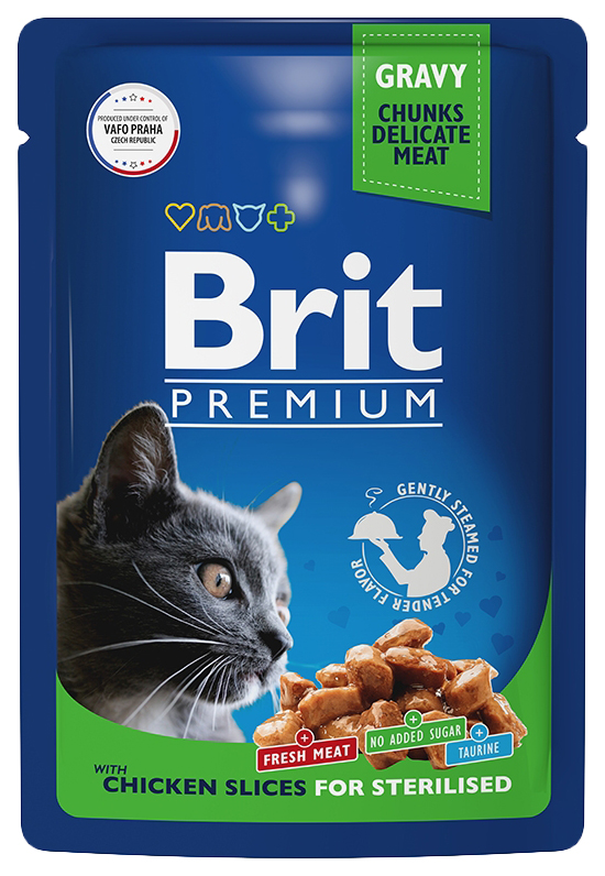 фото Влажный корм для кошек brit premium цыпленок, 85 г