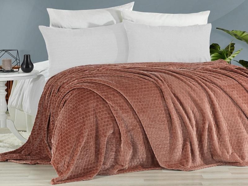 Плед из полиэстера KARVEN SUPER SOFT P941 MELINDA пудра 160х220