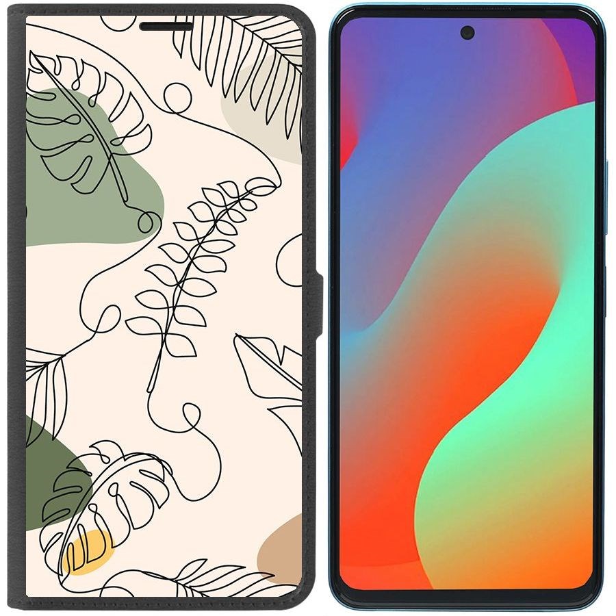 

Чехол-книжка Eco Book для Infinix Hot 20S Линия весны, Черный