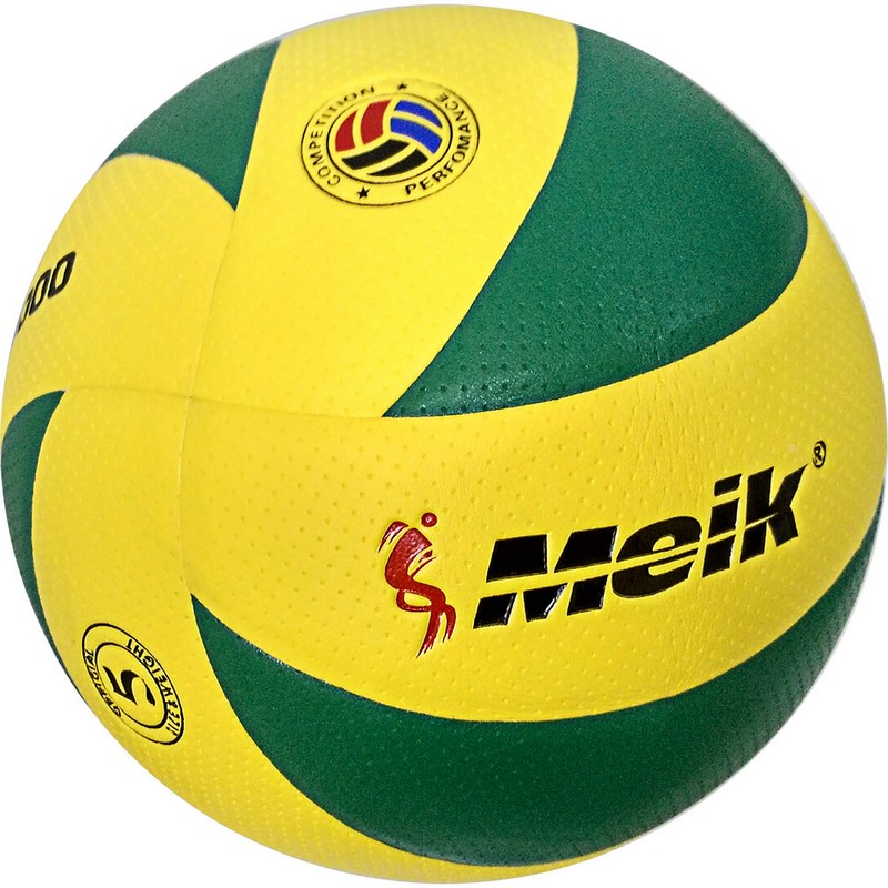 фото C28680-3 мяч волейбольный "meik-vxl2000" (желто/зеленый), pu 2.5, 280 гр, клееный,бут.кам, hawk