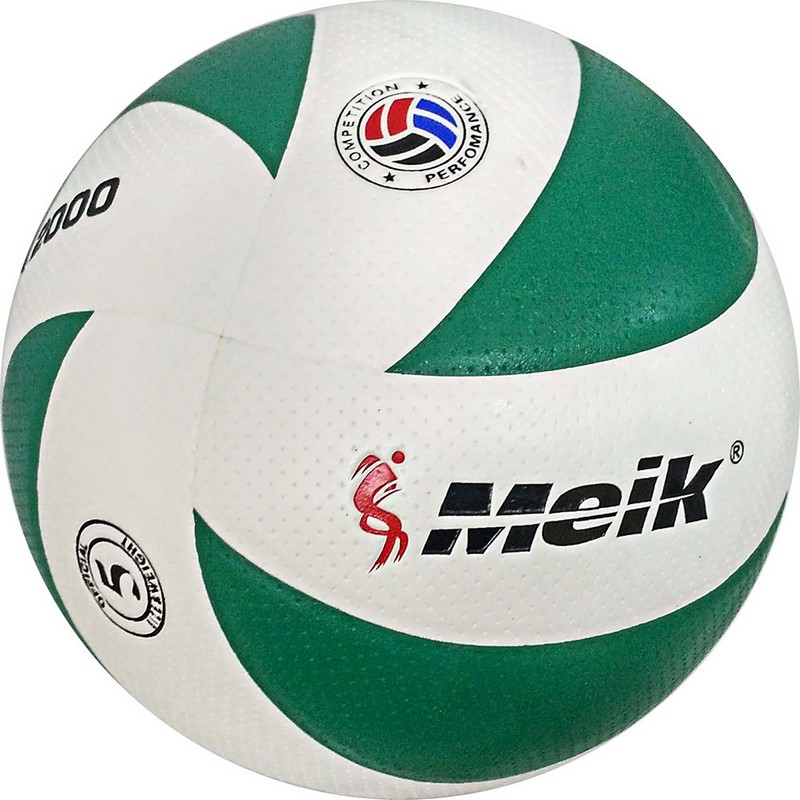 фото C28680-2 мяч волейбольный "meik-vxl2000" (бело/зеленый), pu 2.5, 280 гр, клееный,бут.кам, hawk