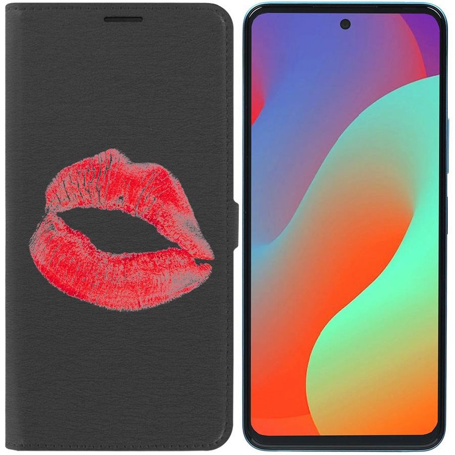 

Чехол-книжка Eco Book для Infinix Hot 20S След помады, Черный