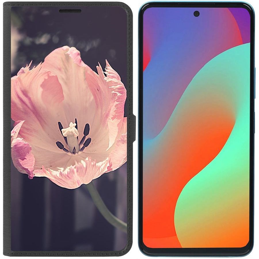 

Чехол-книжка Eco Book для Infinix Hot 20S Тюльпан, Черный
