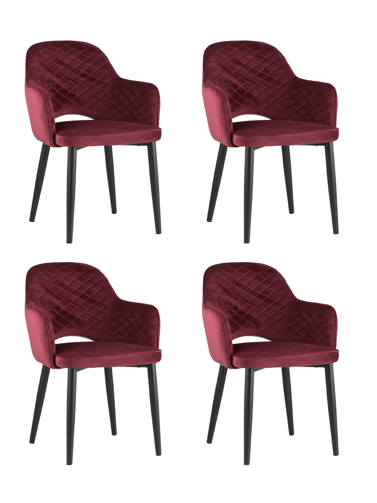 

Комплект стульев 4 шт. Stool Group Венера диамант NEW, красный, Венера диамант NEW