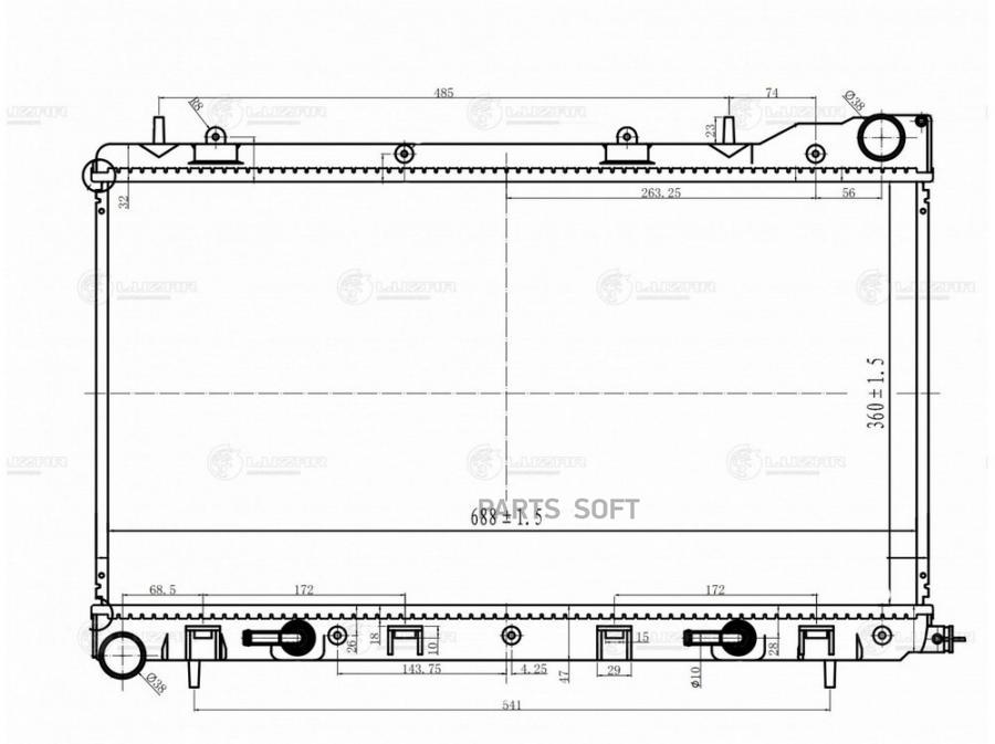 

LUZAR Радиатор охл. для ам Subaru Forester S11 (02-) без горловины (LRc 221A0)