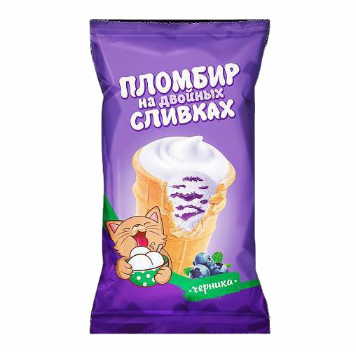 

Мороженое пломбир на двойных сливках черника 12% БЗМЖ 82 г