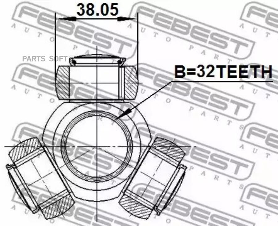 

FEBEST Трипоид 32X38.05 TOYOTA AVENSIS AT22AZT220CDT220CT220ST220ZZT22 1997-2003 FEBEST 01