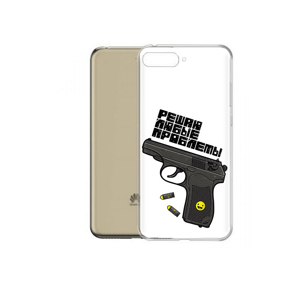 

Чехол MyPads Tocco для Honor 7A Pro пистолет против проблем (PT114064.46.542), Прозрачный, Tocco