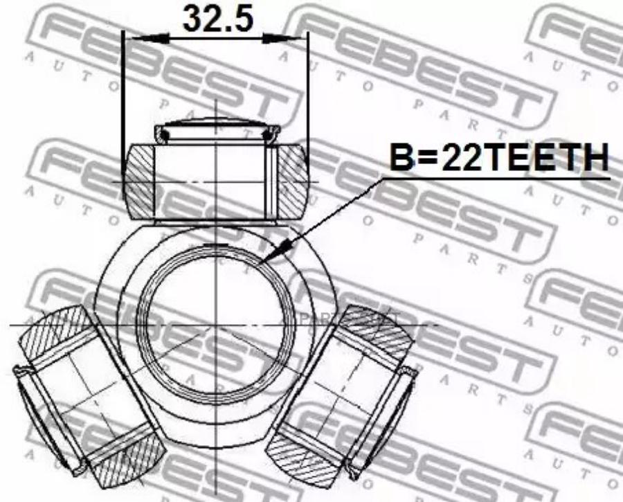 

FEBEST Трипоид 22x32.5 HYUNDAI I30 2012-2017 FEBEST 2216-CER