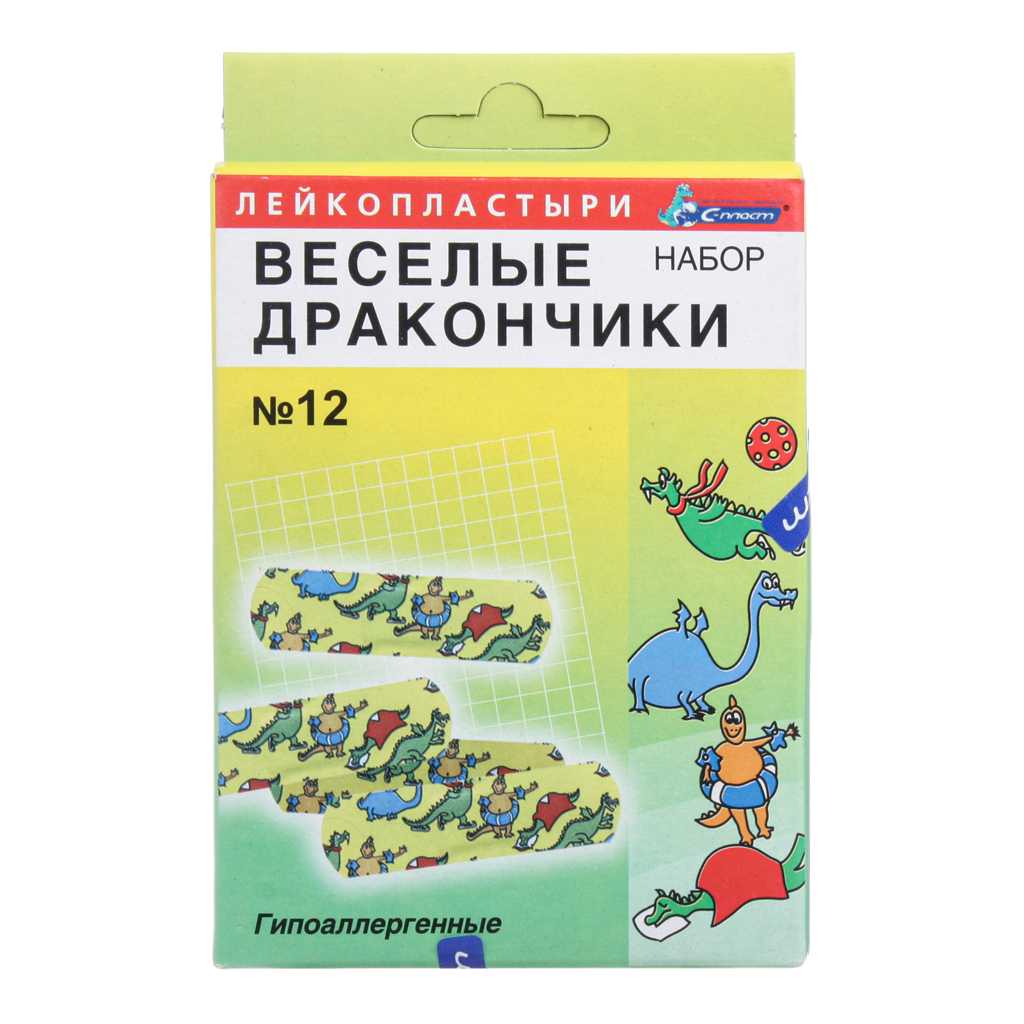 

Набор детских пластырей Веселые Дракончики 12 шт.