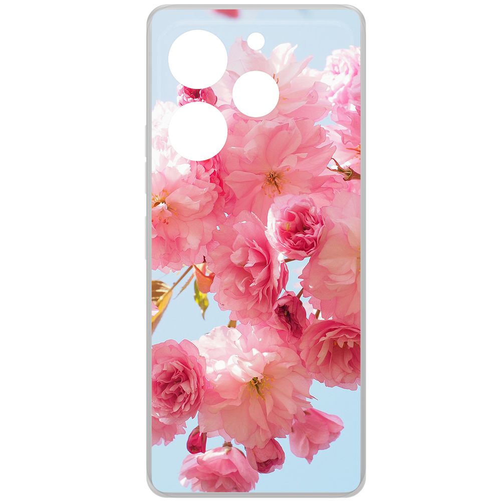 

Чехол-накладка Krutoff Clear Case Сакура для TECNO Pova 6 Pro, Прозрачный