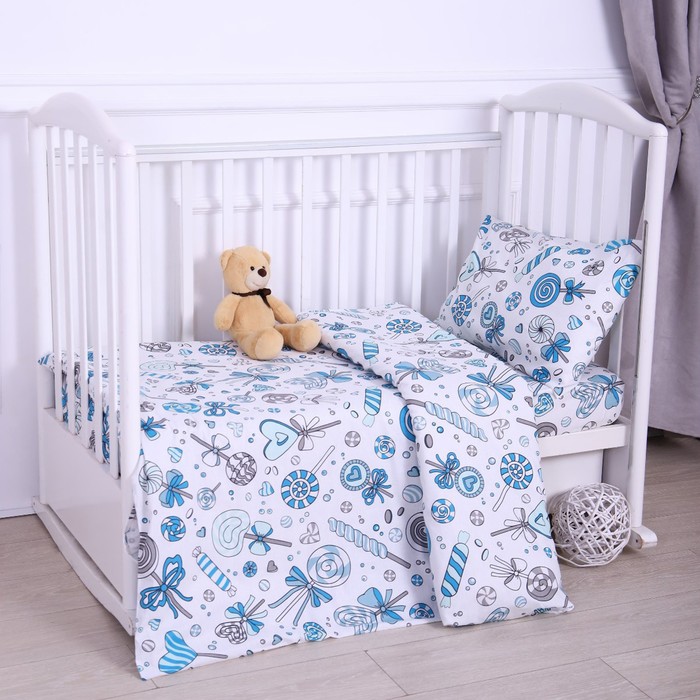 Атра КПБ BABY Карамелька 112х147 см,60х120 см на резинке, 40х60 см,бязь 125 гр/м,хл100%