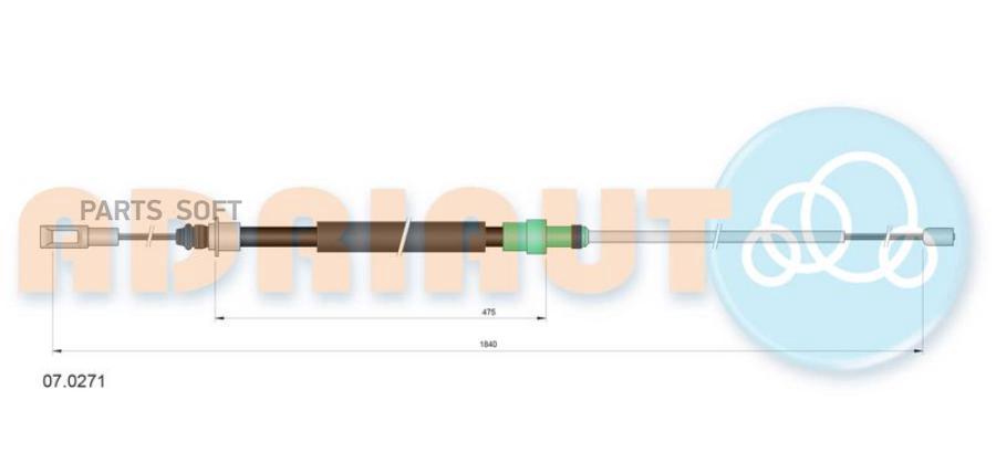 

ADRIAUTO 070271 AD07.0271_ 4745R5 трос ручника\ Citroen C5 All 00 disc 1шт