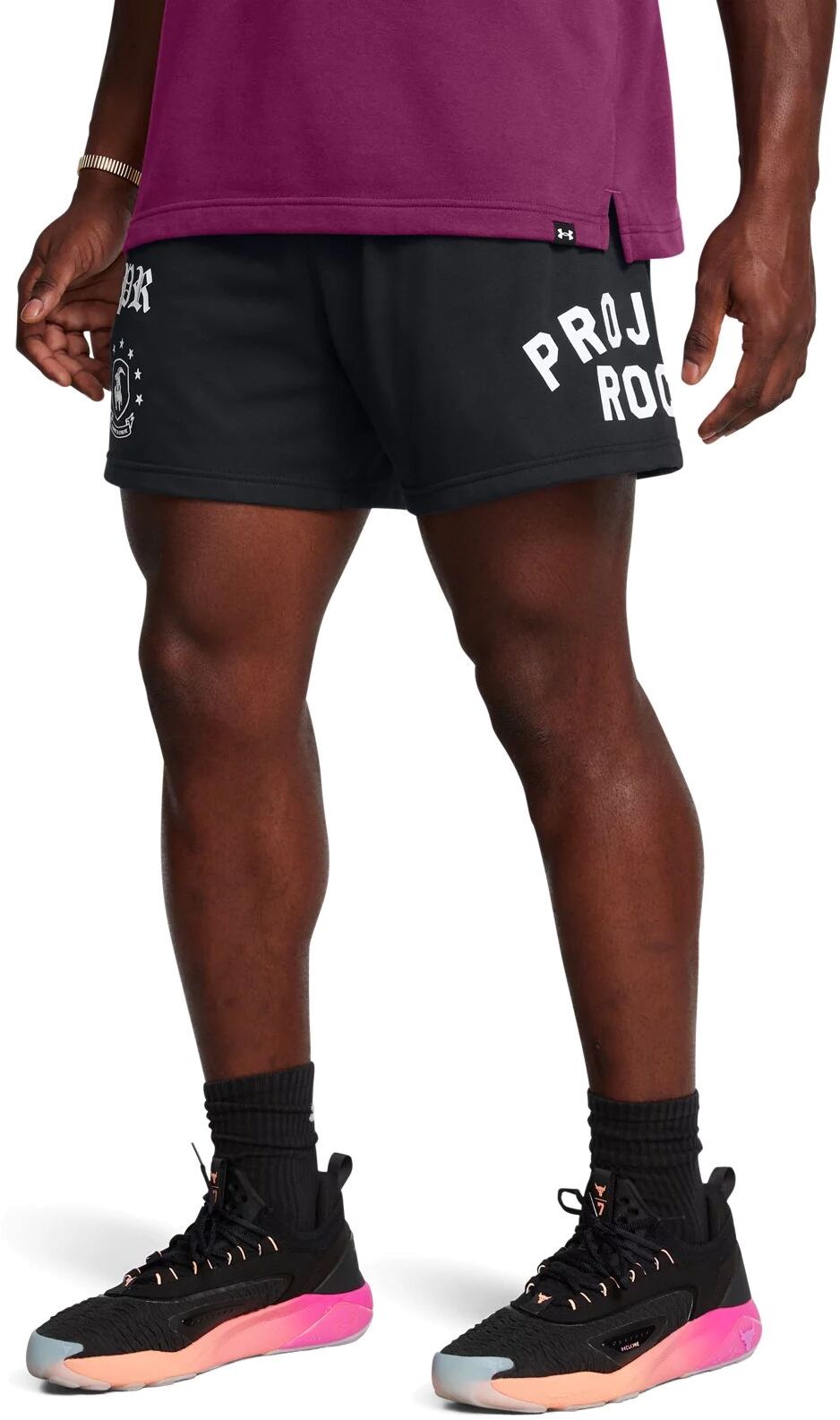 

Трикотажные шорты мужские Under Armour PJT RCK TERRY FLC SHORT BOH черные LG, Черный, PJT RCK TERRY FLC SHORT BOH