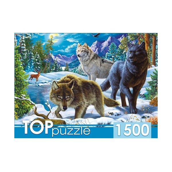 

Пазлы Toppuzzle. Волки в ночном лесу, 1500 элементов TOPpuzzle