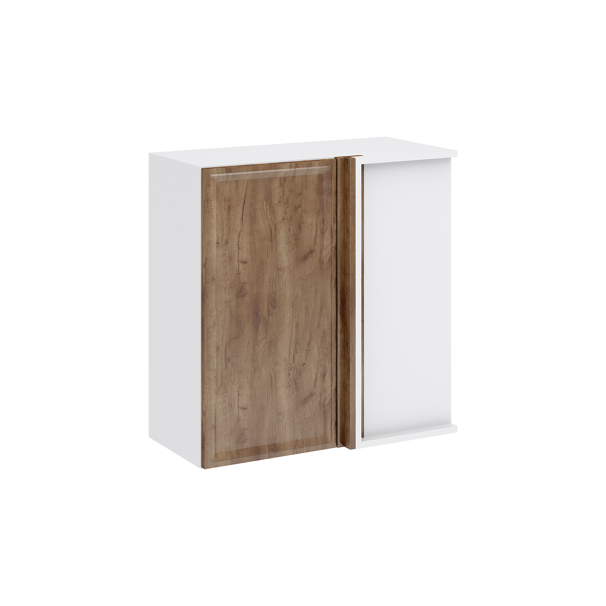 

Навесной шкаф угловой 700 с 1-ой дверцей МС Хелмер Сурская мебель ЛДСП Белый/Вотан Ф36, Хелмер