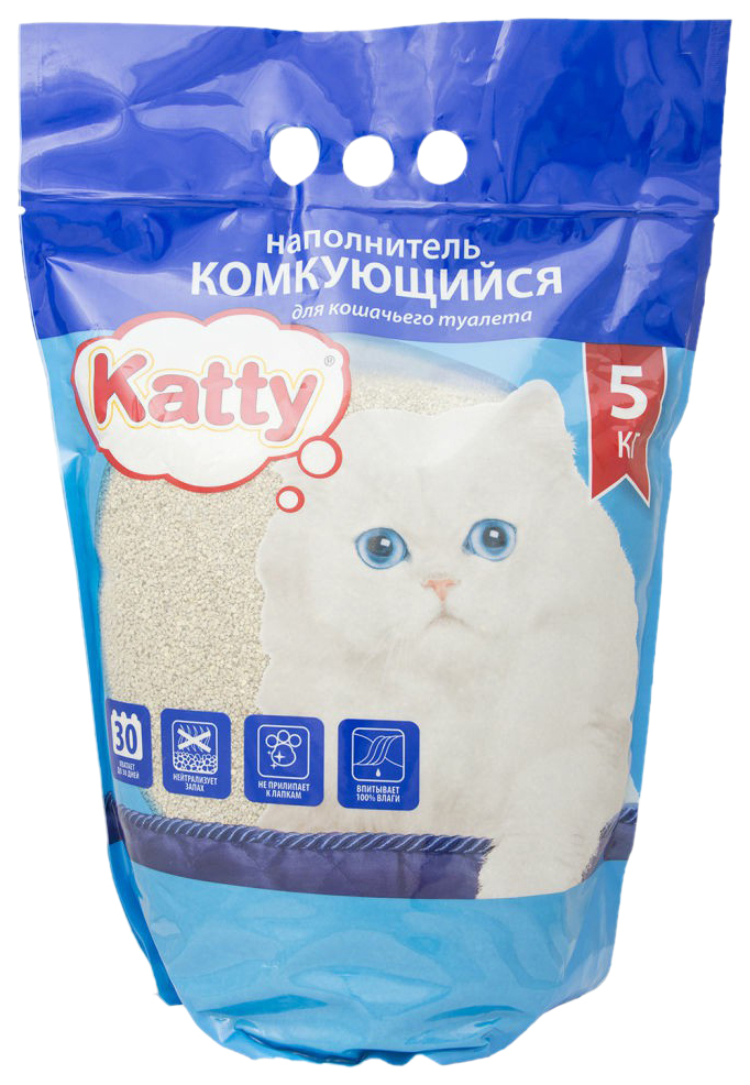 Наполнитель туалетов для кошек Katty бентонитовый, 5 кг