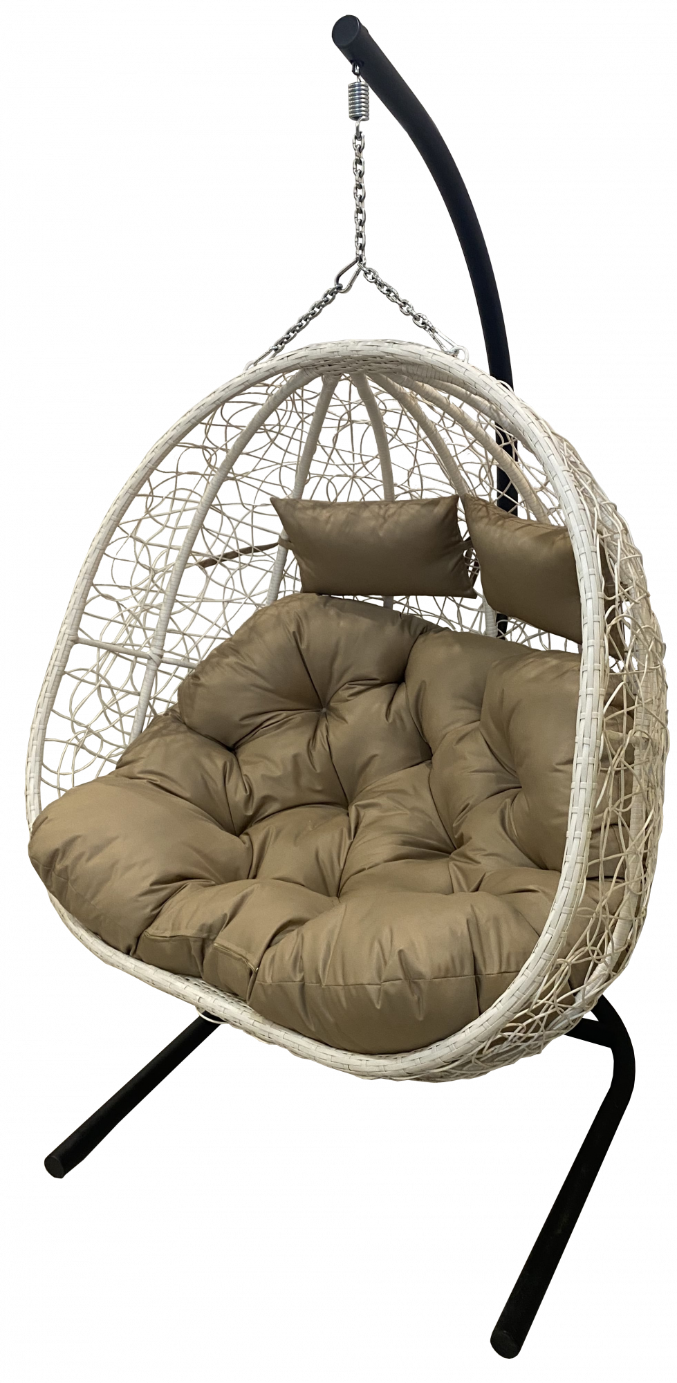 Подвесное кресло бежевое Garden Story Флора D40-МТ006 коричневая подушка
