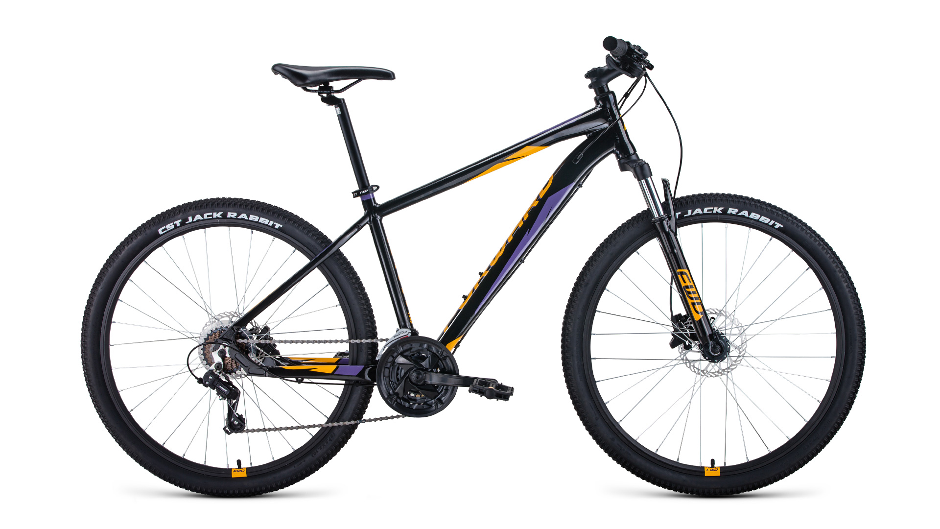 фото Горный велосипед forward apache 27,5 3.0 disc 2021 рост. 21" черный/оранжевый