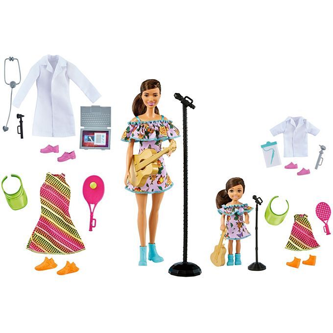 

Куклы Barbie и Chelsea доктор, звезда тенниса и музыкант GNC63