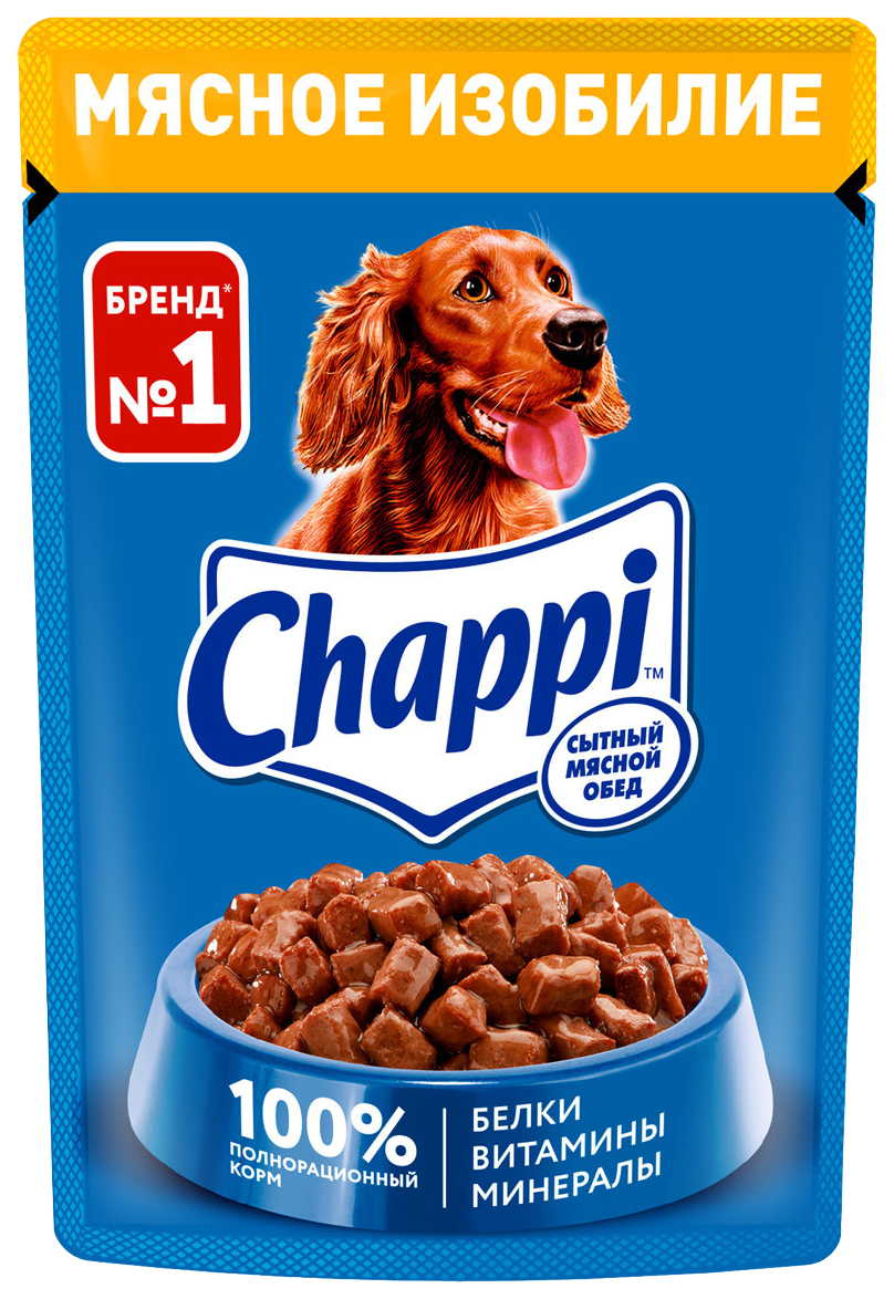 

Влажный корм для собак Chappi Мясное изобилие, 85 г
