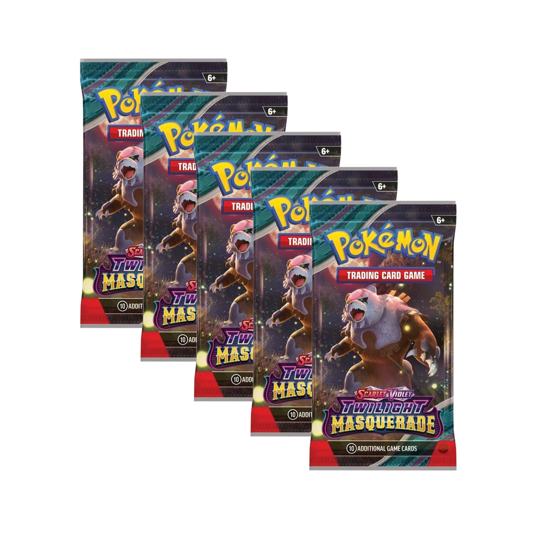 

Настольная игра Nintendo Pokemon TCG 5 бустеров Twilight Masquerade английский, TCG