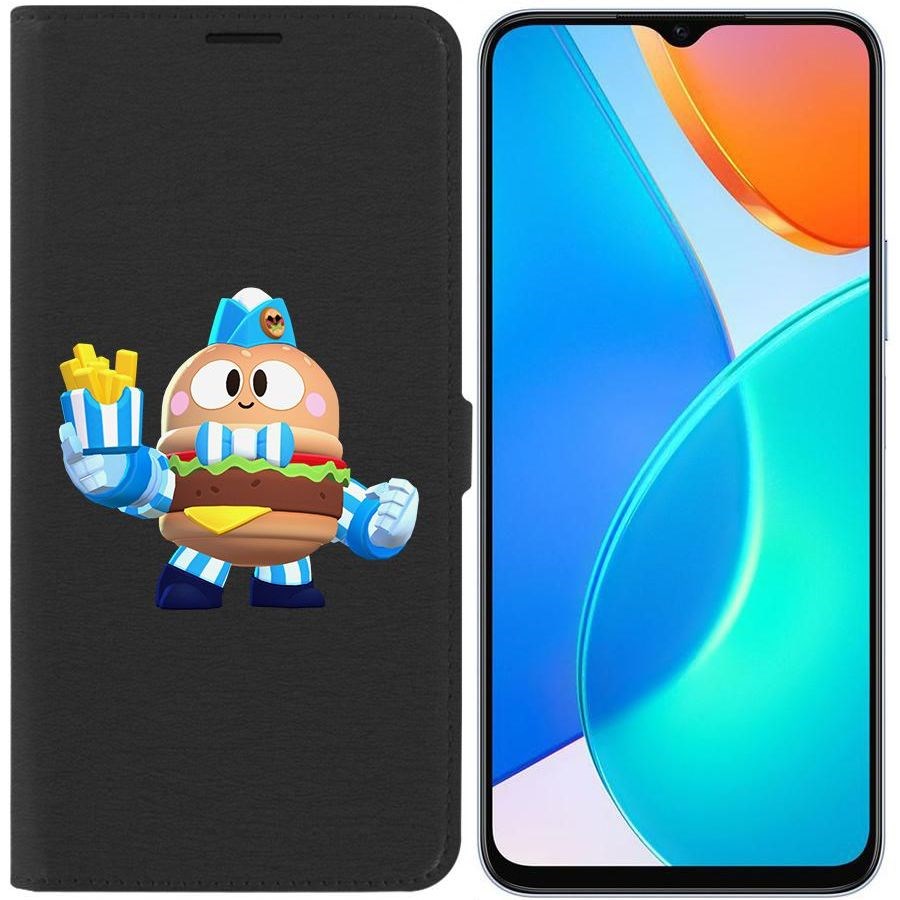 

Чехол-книжка Eco Book для Honor X6 Brawl Stars-Бургер Лу