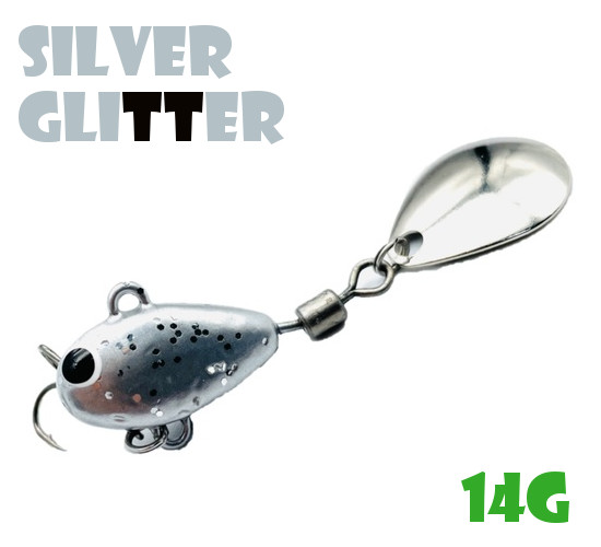 Тейл-Спиннер Uf-Studio Hurricane 14g #Silver Glitter