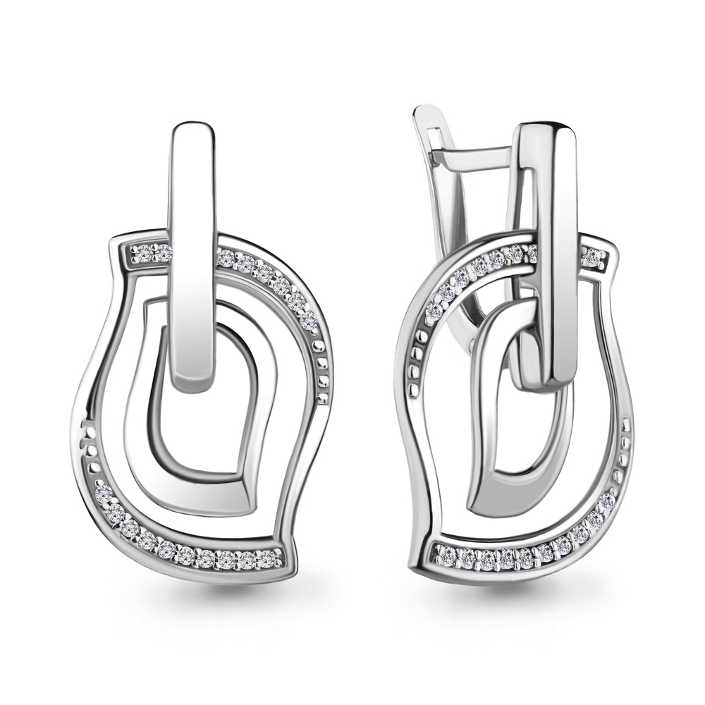 

Серьги из серебра с фианитом Aquamarine 42737А_925_р, 42737А_925_р