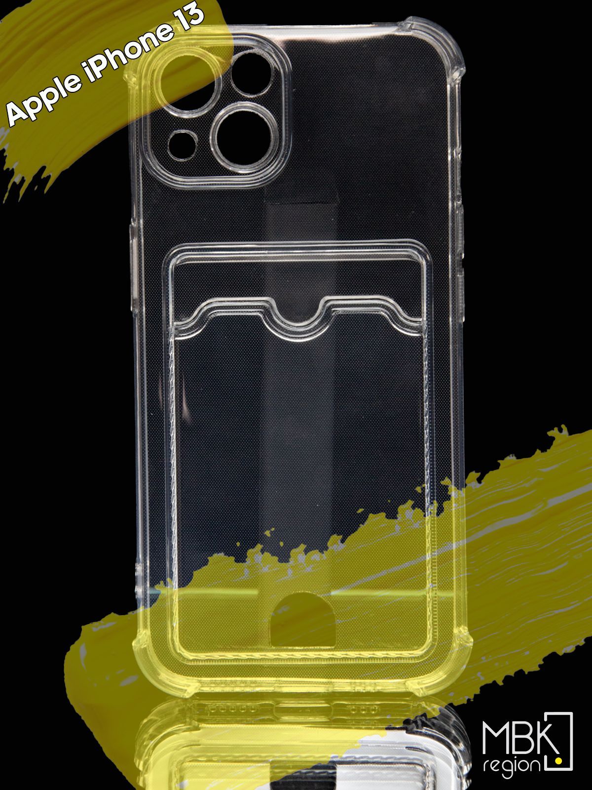 

Чехол для карты на Apple iPhone 13 с усиленными углами, прозрачный, Silicone case