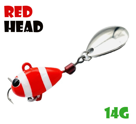 

Тейл-Спиннер Uf-Studio Hurricane 14g #Redhead, Красный;белый, Hurricane