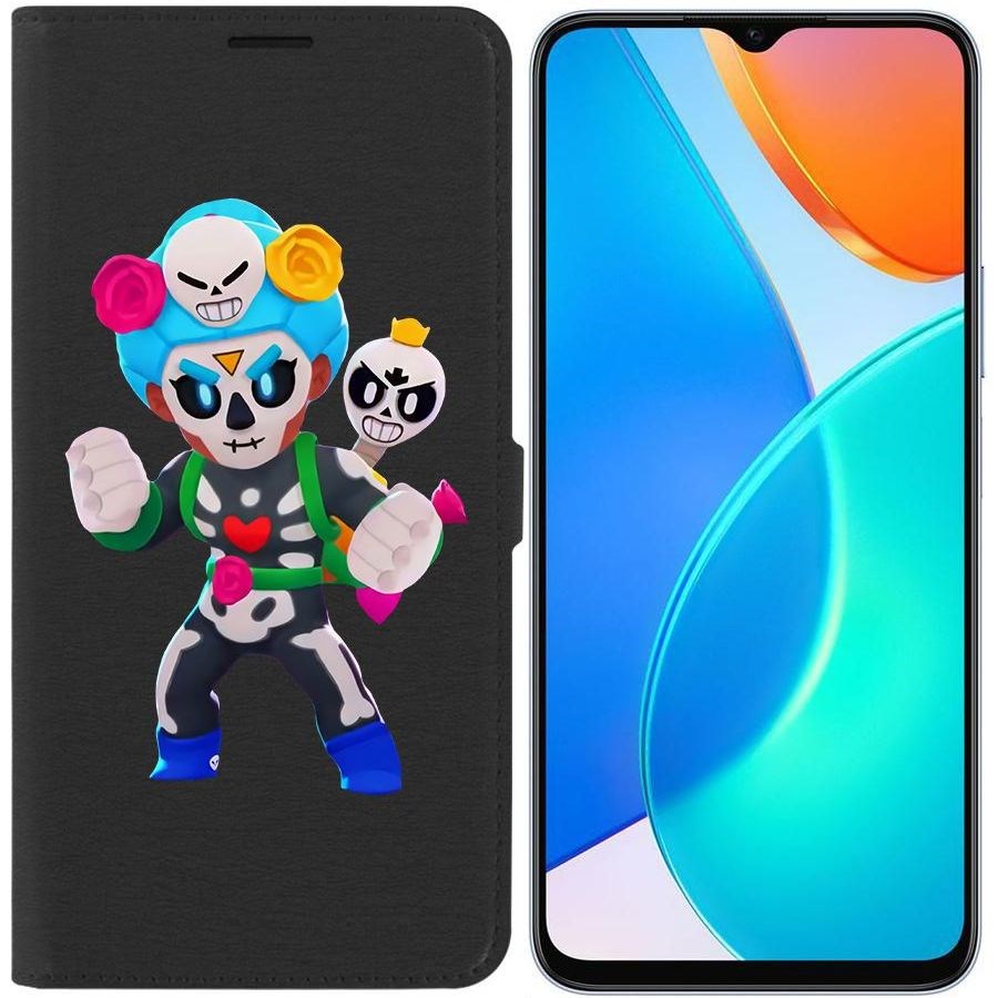 

Чехол-книжка Eco Book для Honor X6 Brawl Stars-Хэллоуинская Роза