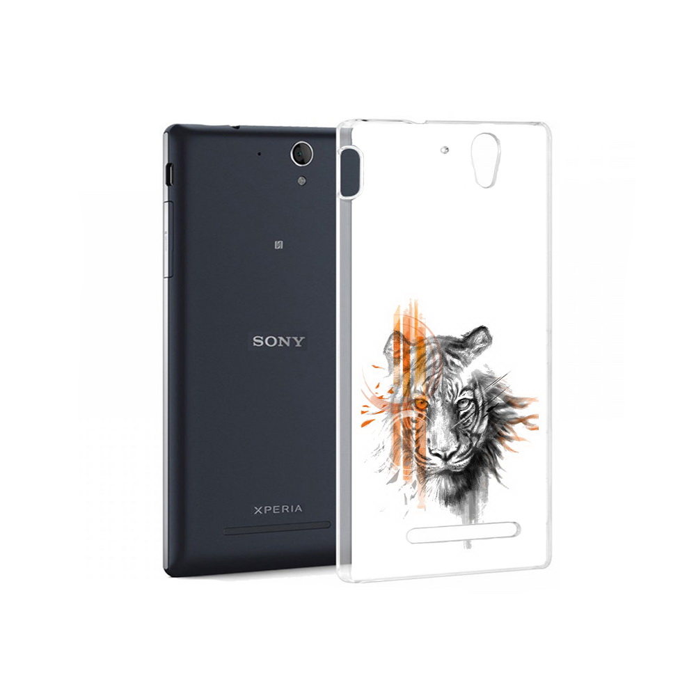 

Чехол MyPads Tocco для Sony Xperia C3 огненный тигр (PT18760.251.526), Прозрачный, Tocco